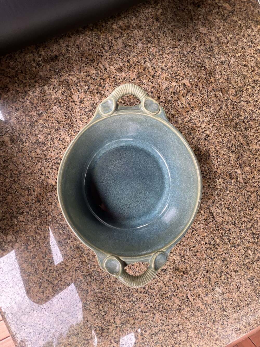 Hand Signed Studio Art Pottery Crystalline Glazed Teal Tureen and Divided Platte
